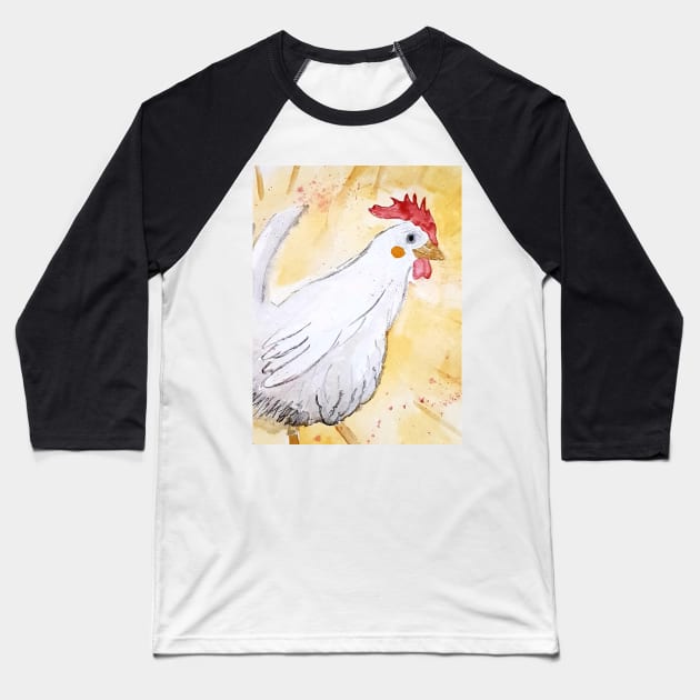 Henhen the hen / poulpoule la poule Baseball T-Shirt by GribouilleTherapie